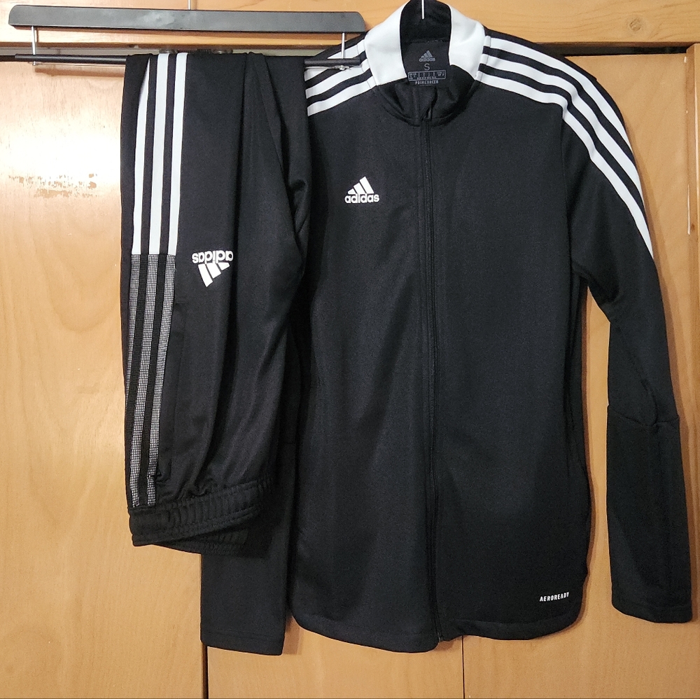Adidas Black and White Tiro 21 Tracksuit